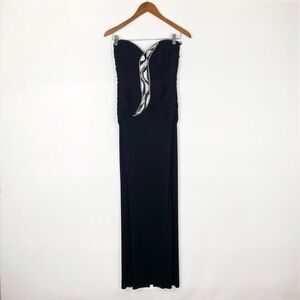 Vintage C. Randall Brooks Beaded Maxi Dress‎ Strapless Corset Size 6 Made in USA